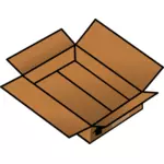 Vector drawing of an open shallow cardboard box