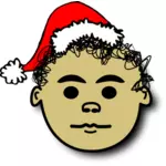 Julenissen gutt med krøllete hår vektor