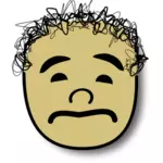 Vector image of sad kid avatar