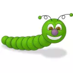 Smiling green worm vector image