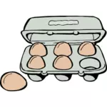 Karton van bruine eieren