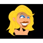 Vector clip art of blonde girl smiling