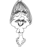 Vector image of caricature woman