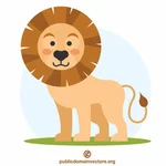 Arte do clipe vetorial de desenho animado do leão