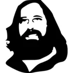 Vector clip art of face of Richard Matthew Stallman