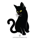 Zwarte kat glinsterende clip art