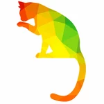 Color silhouette of a cat