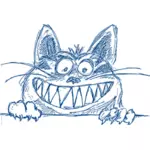 Vector afbeelding van grijnzende kat