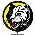 Кот черный и белый логотип