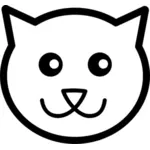 बिल्ली चेहरा लाइन कला वेक्टर छवि
