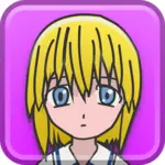 Keltainen manga tyttö vektori kuva