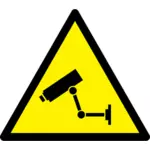 Segnale di avvertimento di pericolo videosorveglianza vettoriale immagine