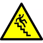 Spada w dół po schodach biohazard ostrzeżenie znak wektorowa