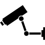 CCTV camera black and white sign vector illustration