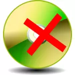 Clip art wektor zielony błyszczący CD ROM odmontować znak z cienia
