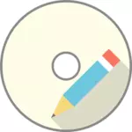 CD-ROM وقصاصة ناقل قلم رصاص الفن