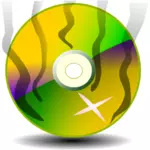 Vektorikuva höyryävästä CD-ROM-levystä