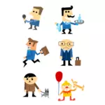 Cartoon karakter iconen set vector illustraties