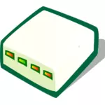Clip-art vector de modem de internet com luzes de cor