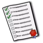 Immagine vettoriale della check-list con guarnizione