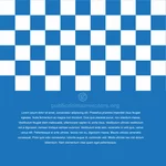 Blue checkered background with text