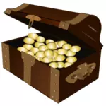 Open cartoon treasure chest