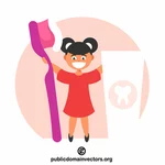 Child holding a toothbrush