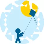 Child with a kite vector image