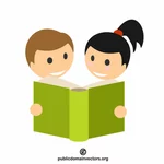 Barn lese en bok