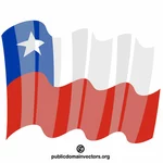 Melambaikan bendera Republik Chili