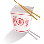 Chinese fast food with chopsticks vector image