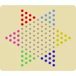 Chinese checkers bord met knikkers vector illustraties