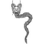 Desenho vetorial de dragão chinês de corpo inteiro