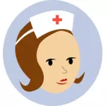 Perawat kepala logo vektor ilustrasi