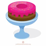 ピンクの釉薬とチョコレートケーキ