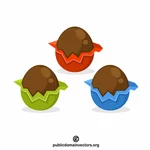 Шоколадные яйца векторные картинки