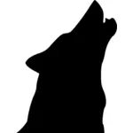 Воющий волк силуэт векторное изображение