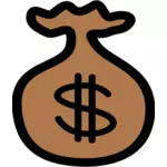Geld tas pictogram Vector