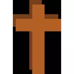 基督教的十字架与阴影矢量绘图