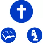 Icone cristiane per immagini vettoriali prayroom
