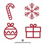 Christmas icons and symbols