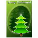 Feliz Natal em imagem vetorial de cor verde
