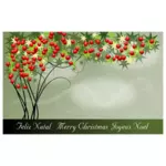 Vector illustration of Merry Christmas card in French language