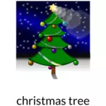 עץ חג המולד עם ציור וקטורי אפקטי תאורה