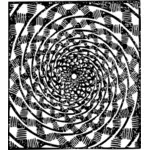 Menggambar bermotif spiral dalam hitam dan putih