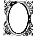Pyöreä kukka peili kehys vektori kuva