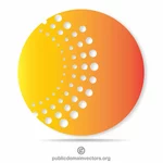 Logotipo circular con puntos blancos
