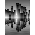 都市スカイライン反射ベクトル画像