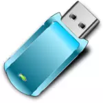 Vector graphics of shiny blue USB stick