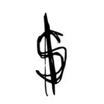 Menggambar sketsa tanda dolar